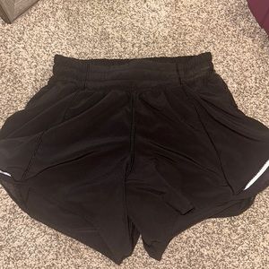 Black lulu lemon shorts. size 2. length 2.5. Worn a lot